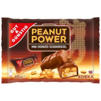 G&G Peanut Power šokolādes batoniņi ar zemesriekstiem 400g | STOCK