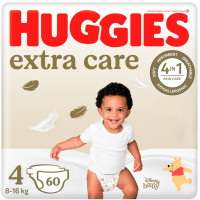 Huggies Extra Care autiņbiksītes mazuļiem #4 8-16kg, 60gb | STOCK