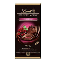 LINDT rūgtā šokolāde ar tumšo šokolādes putu un dzērveņu pildījumu 150g | STOCK
