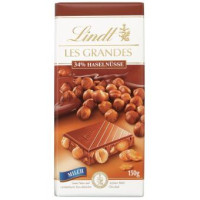 LINDT Les Grandes piena šokolādes tāfelīte ar veseliem lazdu riekstiem 150g | STOCK