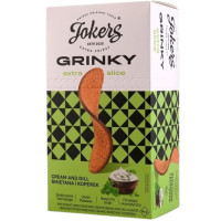 JOKERS GRINKY grauzdiņi ar skābā krējuma un diļļu garšu 90 g | STOCK