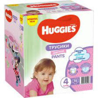 Huggies Pants Girl 4 (9-14kg) biksītes meitenēm 72gb. | STOCK