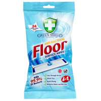 GREEN SHIELD antibakteriālas mitrās salvetes grīdas tīrīšanai 24gab | STOCK