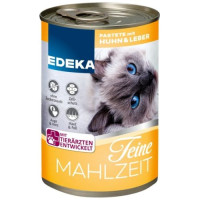 Edeka Feine Mahlzeit konservi kaķiem ar vistu un aknām 400g | STOCK