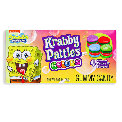 Krabby Patties Colors želejas konfektes ar ogu un augļu garšām 72g | STOCK