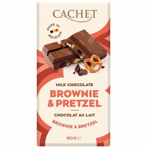 CACHET Piena šokolādes tāfelīte ar braunija un kliņģera gabaliņiem 180g | STOCK