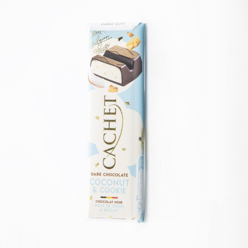 CACHET Tumšā šokolādes tāfelīte ar kokosriekstiem un cepuma gabaliņiem 45g | STOCK