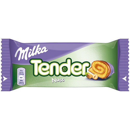 MILKA Tender Nuss rullete ar riekstu krēmu 37g | STOCK
