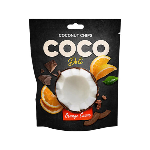 COCO DELI kokosriekstu čipsi ar apelsīna un kakao garšu 30g | STOCK