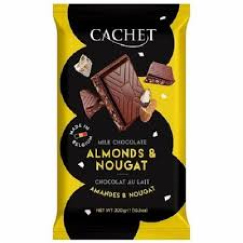 CACHET piena šokolādes tāfelīte ar mandelēm un nugu 300g | STOCK