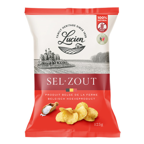 Lucien Classic kartupeļu čipsi ar sāli 125g | STOCK