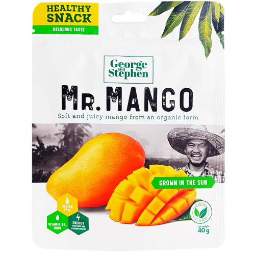 GEORGE & STEPHEN Mr.Mango, žāvēti mango, šķēlītēs 40g | STOCK