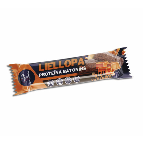 FITNESA KANĀLS Liellopa proteīna batoniņš ar sāļās karameles garšu 50g | STOCK