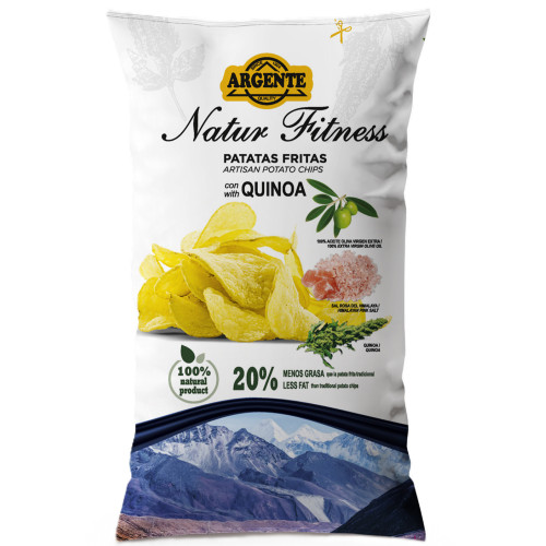 PAPAS ARGENTE Natur Fitness kartupeļu čipsi ar Himalaju sāli un kvinoju 150g | STOCK