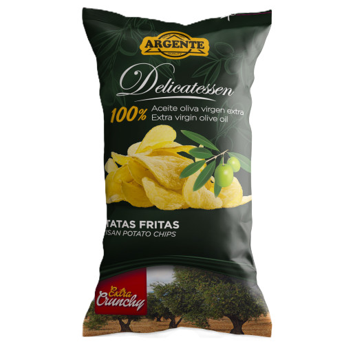 PAPAS ARGENTE “Delicatessen” kartupeļu čipsi ar augstākā labuma pirmā spieduma olīveļļu 160g | STOCK