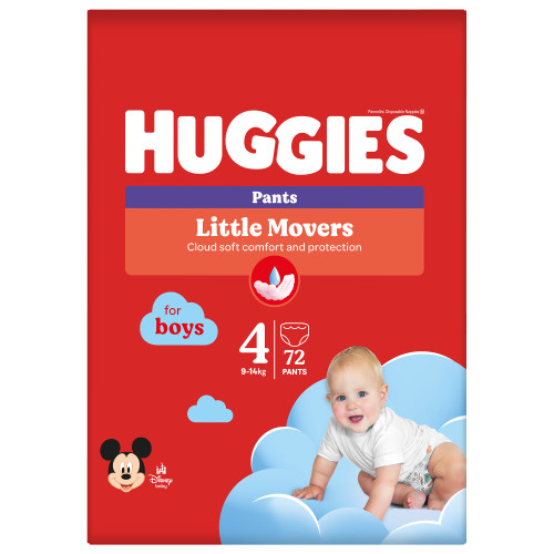 Huggies Pants Boy 4 (9-14kg) biksītes 72gb. | STOCK