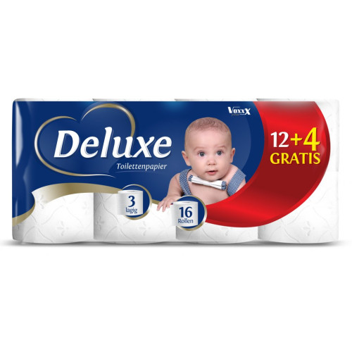 DELUXE 3 slāņu tualetes papīrs 16 ruļļi | STOCK