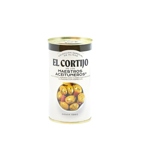 M.Aceit. Zaļās Olīvas ar kaul. ar garšvielām EL CORTIJO 185g | STOCK